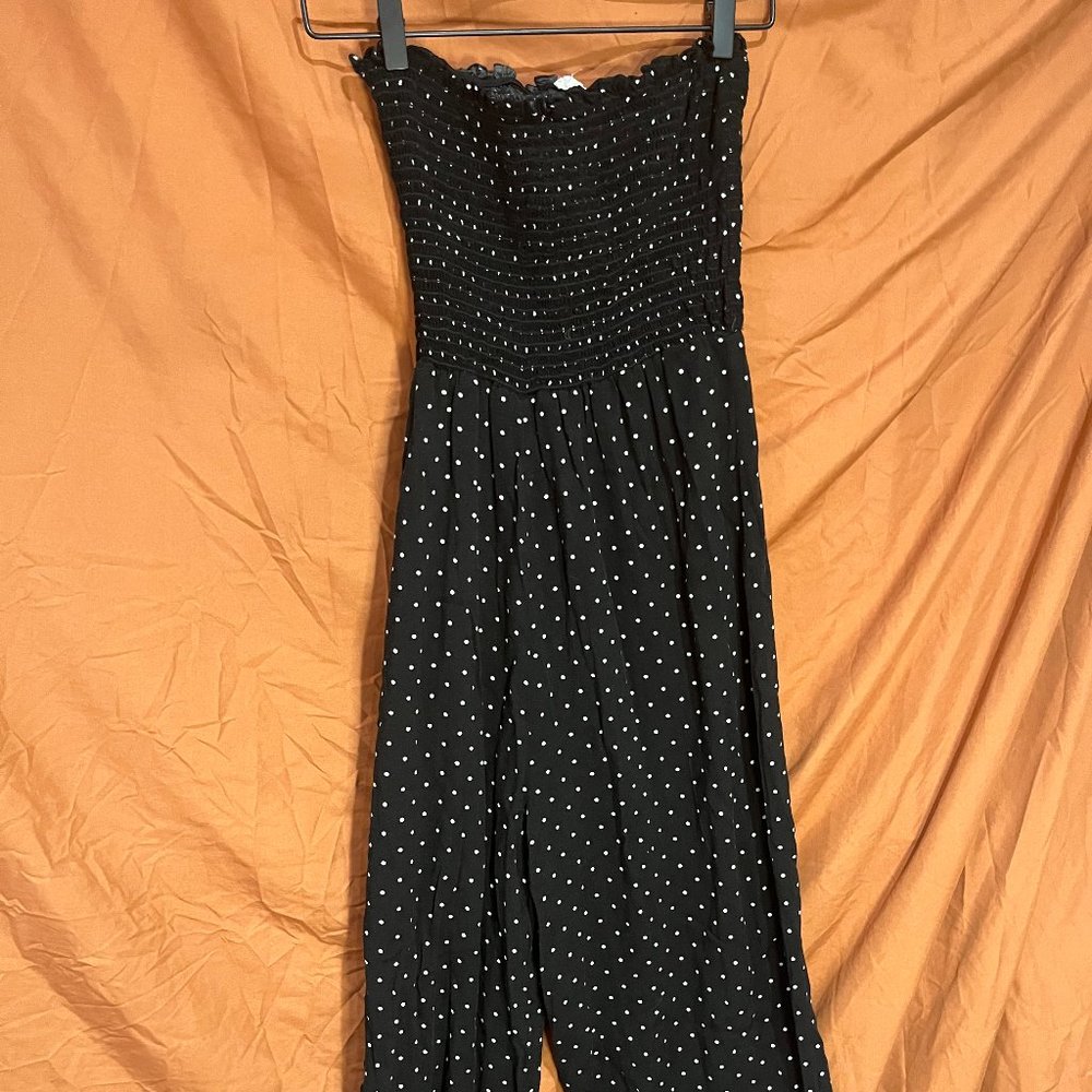 Garage Strapless Polkadot Wide Leg Jumpsuit